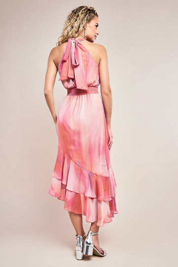 Halter Neck Chiffon Tie Maxi Dress Goddiva